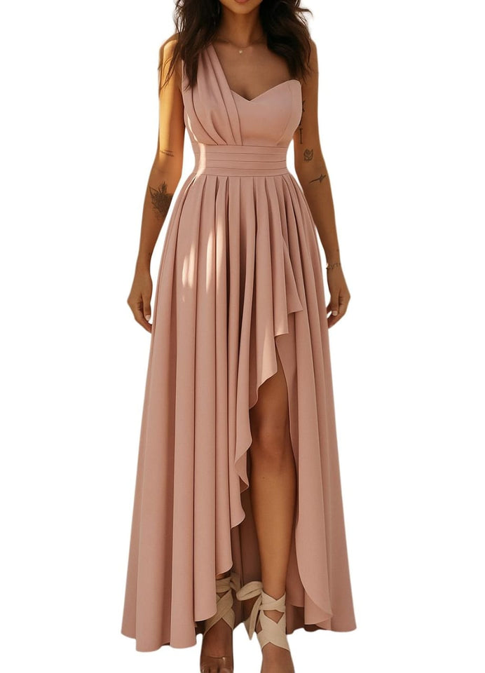 BLUSH PINK HIGH-LOW COCKTIAL DRESS
