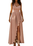 BLUSH PINK HIGH-LOW COCKTIAL DRESS
